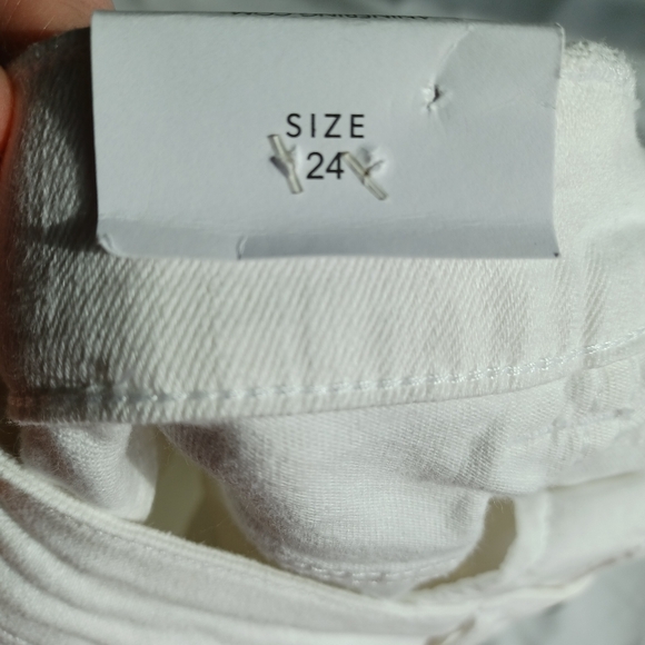 NWT Anine Bing Jeans Skinny White Knee Slit Frayed Low Rise Grunge Indie Sleeze - Picture 7 of 16